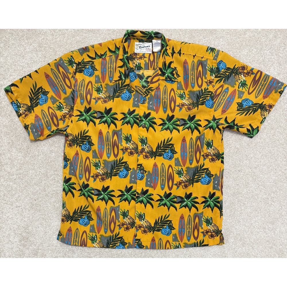 Vintage Reservoir Hawaiian Beach Shirt Men's LARGE Short Sleeve Surf Boards